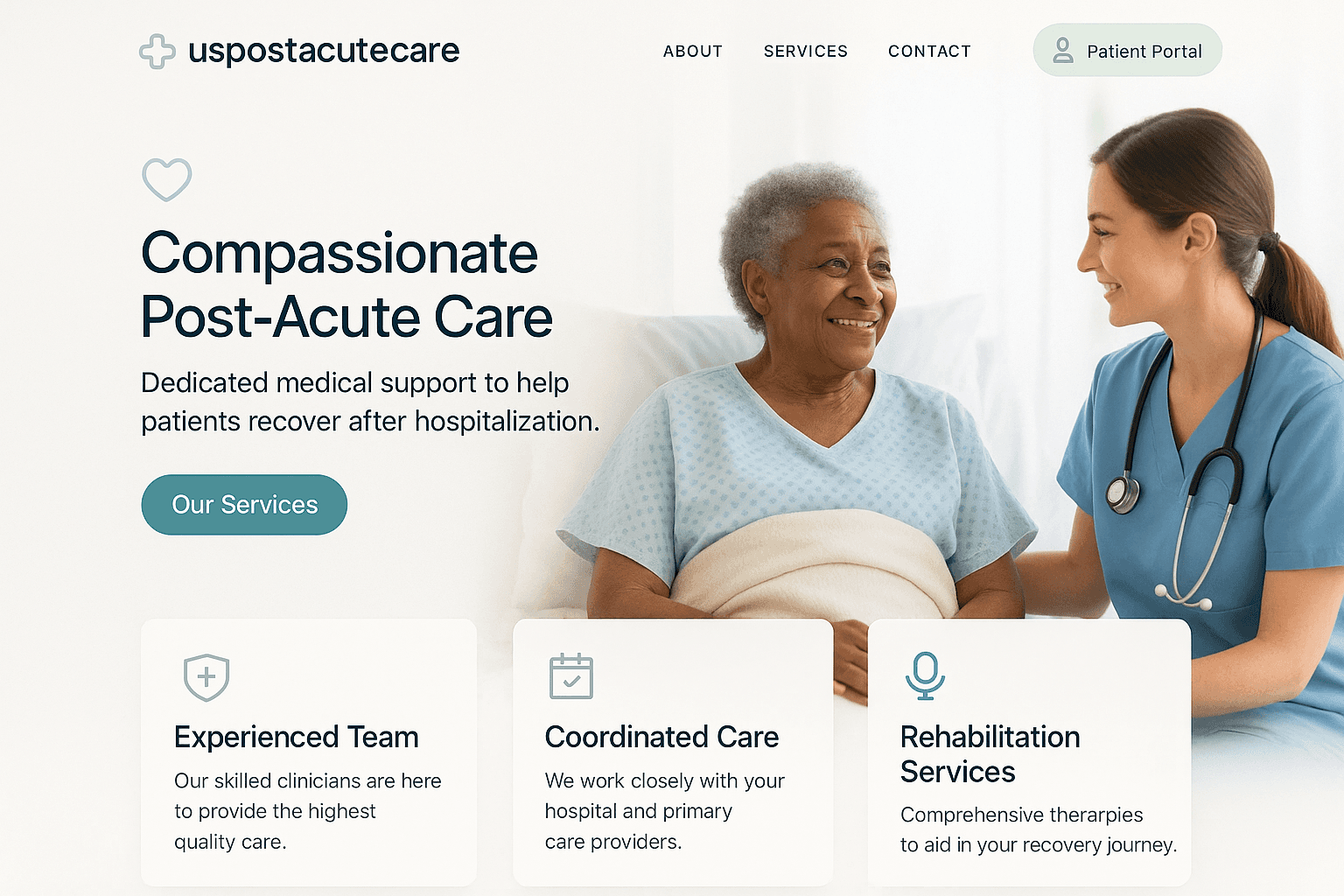 uspostacutecare.com website mockup
